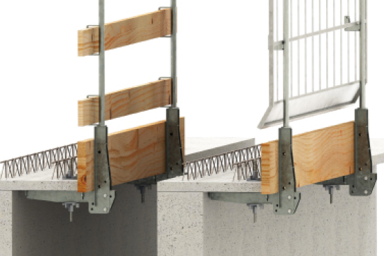 Vario-Abschalschiene zum Abschalen von Deckenrändern und Wänden im Rohbau