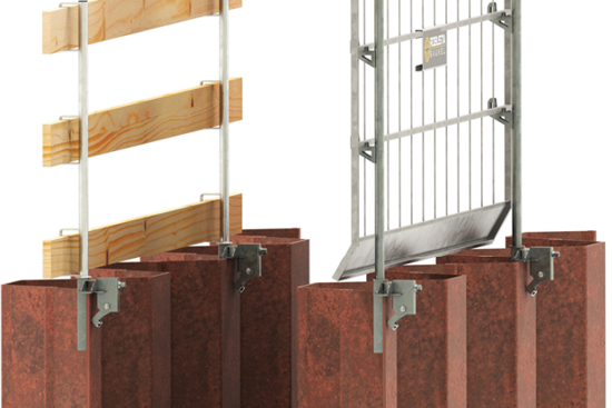 Spundwandadapter zur Befestigung von Steck-Geländerhalter an Spundwänden