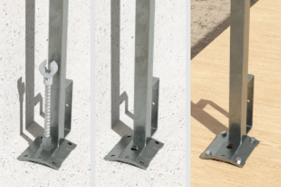 Universalgeländerhalter für Seitenschutzbretter als temporöre Absturzsicherung