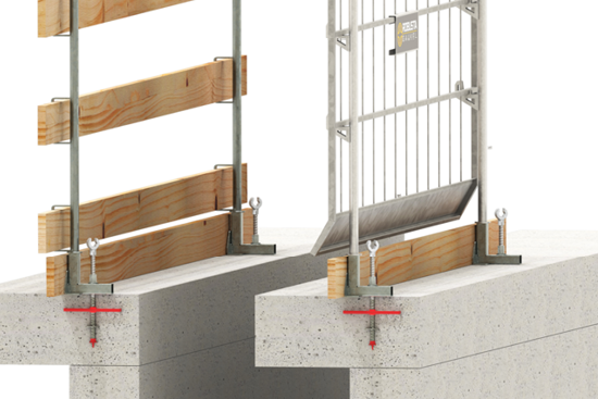 Geländerhalter mit Schraubfuss zum Stecken